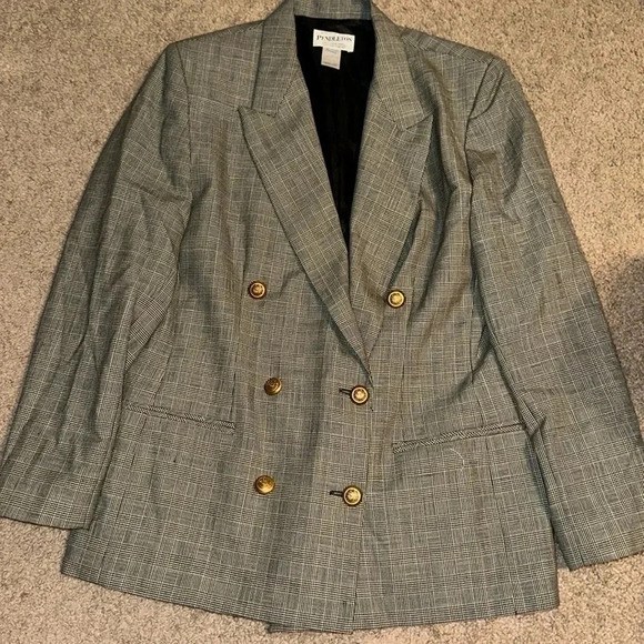 Pendleton Double Breasted Plaid Wool Blazer - Picture 2 of 4